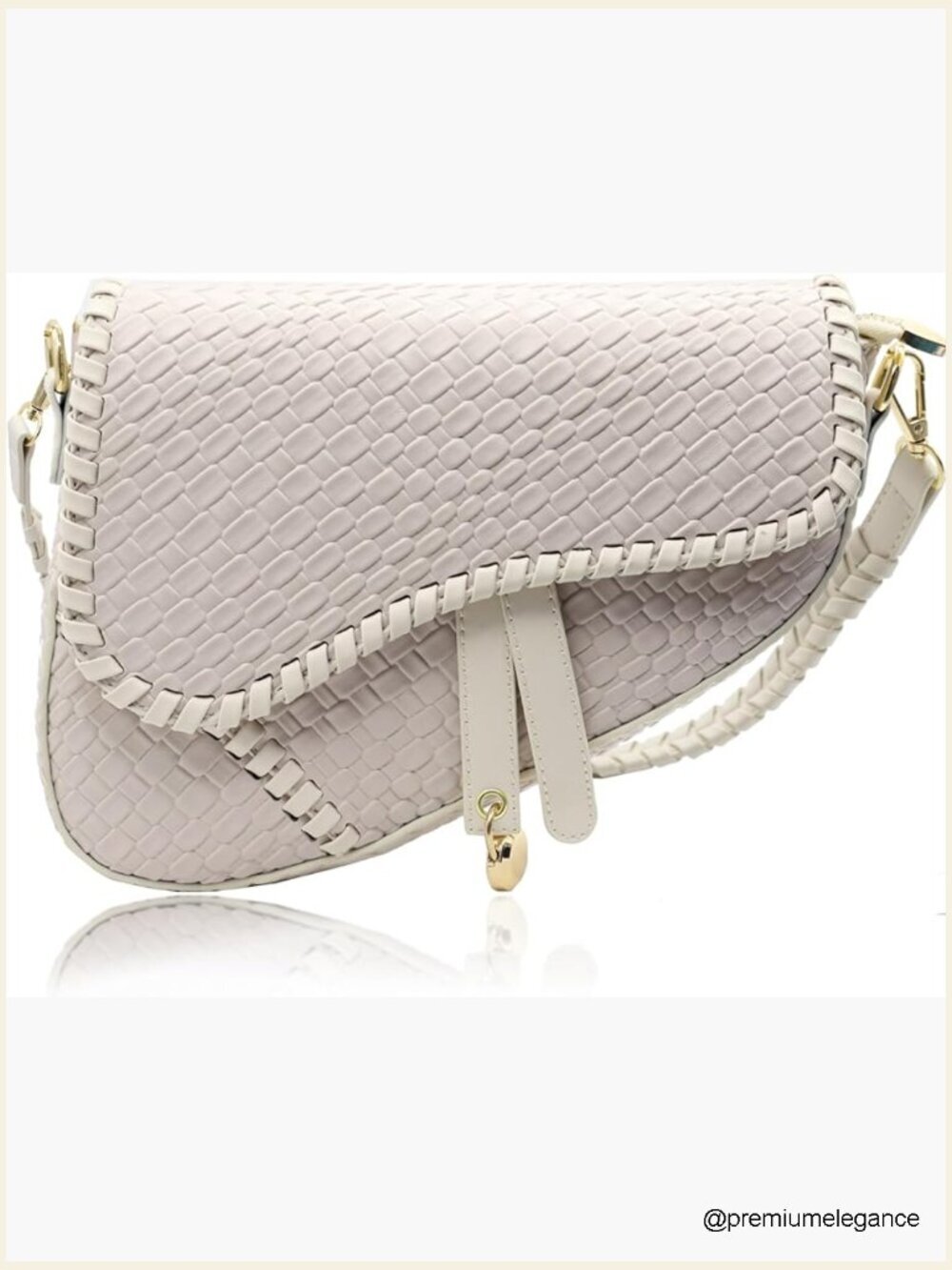 Woven croc shoulder bag crossbody satchel handbag saddle bag clutch